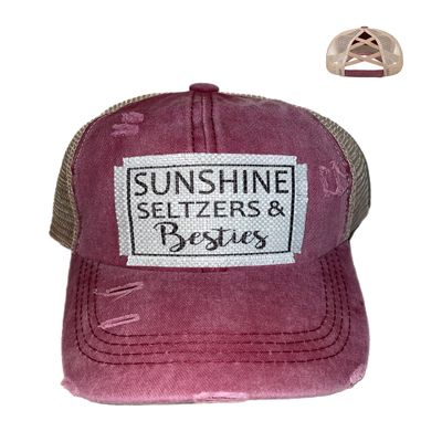 Sunshine Seltzers Besties Patch Ponytail hat Multi