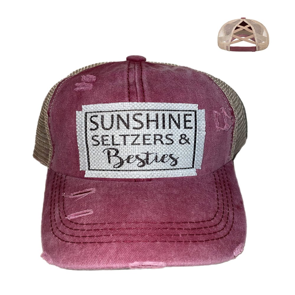 Sunshine Seltzers Besties Patch Ponytail hat Multi