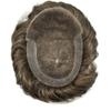 Hair Wonders Swiss Lace Hair System Toupee for Men Hairpiece Soft Lace Front Mens Toupee Human Hair Pieces Bleached Knot Natural Hairline#530 5# MEDIUM LIGHT BROWN+30% Gray-100% density7x9 view 3