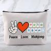 MNIGIU Funny Mahjong Bag Mahjong Lover Gift Peace Love Mahjong Board Game Fan Gift Mahjong Gift view 3