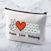 MNIGIU Funny Mahjong Bag Mahjong Lover Gift Peace Love Mahjong Board Game Fan Gift Mahjong Gift view 4