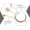 Beaupretty Rhinestone Star Hair Clips Retro Moon Hair Clips Snowflake Bobby Pin Hair Accessories for Women Girls Golden view 3