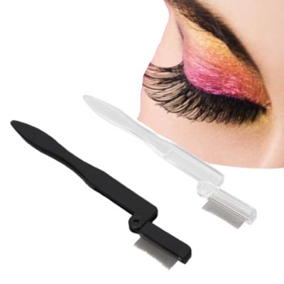 2pcs Foldable Eyelash Comb, Stainless Steel Teeth Arc Shape Separate Eyelash Separator Tool for Define Lash and Eyebrow