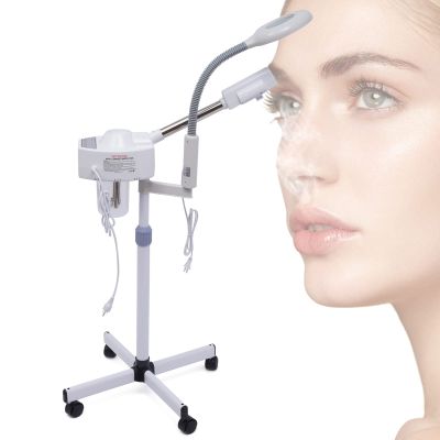 2 in 1 Facial Steamer, Professional Ozone Facial Steamer 5X LED Magnifying Lamp Mist Face Steamer for Beauty Salon, Spa, Esthetician Steamer 750w