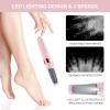 AOOWU Electric Foot File, USB Rechargeable Feet Callus Remover with 2 Speed of Replacement Rollers & LED Lights, Professional Hard Skin Remover Foot Care Tools for Cracked Heels Calluses & Dead Skin view 3