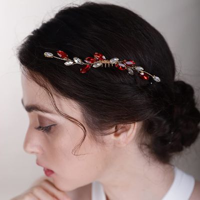 BERYUAN Light Purple Simple Crystal Hair Comb for Women Wedding Bridal Handmade Accessory Rhinestone Hairpiece Prom Banquet (light purple)