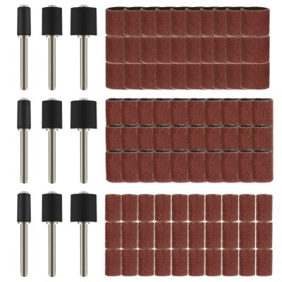 Beaupretty 204pcs Drum Mandrel Sanding Sleeves Nail Manicure Sandpaper Bands for Electric Nail Drill Easy Installation High Elasticity for Salon Use