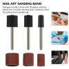Beaupretty 204pcs Drum Mandrel Sanding Sleeves Nail Manicure Sandpaper Bands for Electric Nail Drill Easy Installation High Elasticity for Salon Use view 2