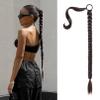 SEIKEA Upgraded Long Braid Ponytail Extension with Elastic Tie Straight Sleek Wrap Around Braid Hair Extensions Ponytail Natural Soft Synthetic Hairpiece Black Brown 30 Inch (After Braided 27 Inch) view 1