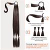 SEIKEA Upgraded Long Braid Ponytail Extension with Elastic Tie Straight Sleek Wrap Around Braid Hair Extensions Ponytail Natural Soft Synthetic Hairpiece Black Brown 30 Inch (After Braided 27 Inch) view 2