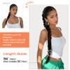 SEIKEA Upgraded Long Braid Ponytail Extension with Elastic Tie Straight Sleek Wrap Around Braid Hair Extensions Ponytail Natural Soft Synthetic Hairpiece Black Brown 30 Inch (After Braided 27 Inch) view 3