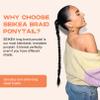 SEIKEA Upgraded Long Braid Ponytail Extension with Elastic Tie Straight Sleek Wrap Around Braid Hair Extensions Ponytail Natural Soft Synthetic Hairpiece Black Brown 30 Inch (After Braided 27 Inch) view 4