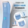 VIKICON Bikini Trimmer for Women: Painless Electric Pubic/Leg Shaver w/Light, Ceramic Hypoallergenic Blade, Waterproof Cordless Razor for Sensitive Skin, Travel-Ready Body Groomer, Gift for Her view 3