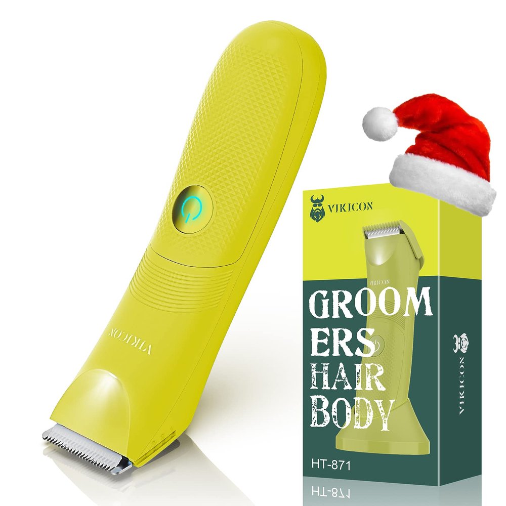 VIKICON Unisex Hair Trimmer - Cordless Electric Razor for Men and Women, Waterproof, Adjustable Length Guards, LED Light, Removable Blade Heads, 60-Minute Continuous Shaving