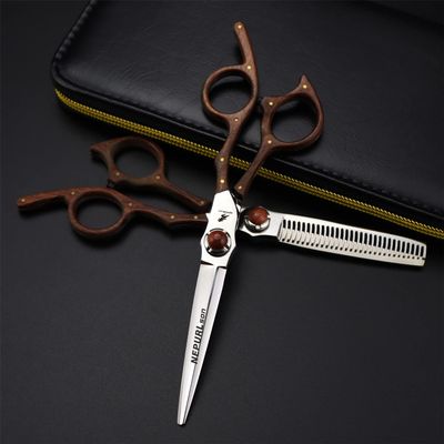 6.0 Inch Hair Cutting Scissors Kit, Snow Sandalwood Handle Professional Hair Cutting Scissors Shears Set, Hairdressing Scissors Kit,for Home, Salon, Barber