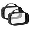 Moyad TSA Approved Clear Toiletry Bag with Handle, 2 Pack Quart Size 3-1-1 Liquids Pouch for Travel, Transparent Makeup & Cosmetic Organizer for Women Men, Black view 1