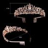 5 Pack Rose Gold Crystal Crowns Tiara for Women, Girls Elegant Princess Rhinestone Crown with Combs, Bridal Wedding Headbands Prom Birthday Party Halloween Hair Accessories Jewelry Gifts for Women view 4