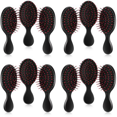 Honeydak 12 Pcs Mini Hair Brush Bulk for Women Girls Toddler Travel Detangling Brush Soft Bristles Travel Detangler for Most Hair Types(Vivid Colors)