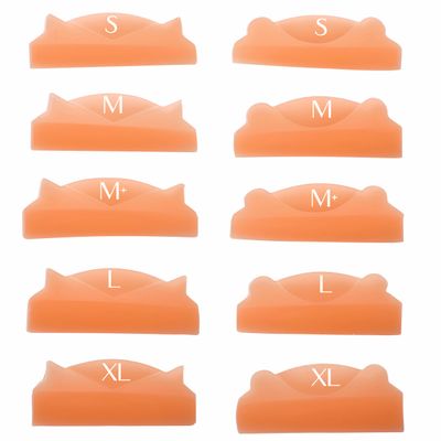 Lash Lift Pad, Eyelash Lift Shield, 5 Sizes Perm Rod DIY Lash Lifting at Home, Softer Perming Curlers Fit Eyes, Reusable Silicone Roller Orange Flat C curl Work with Glue Balm Very Well
