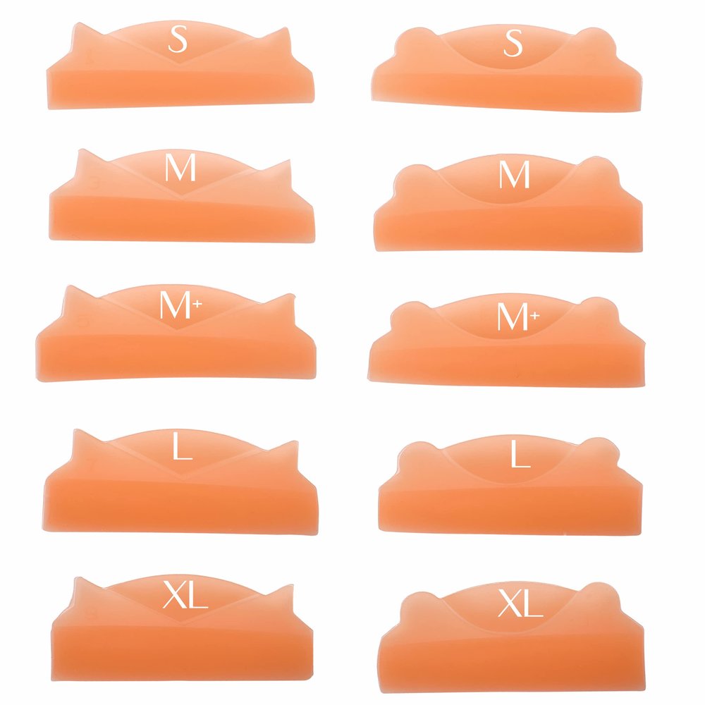 Lash Lift Pad, Eyelash Lift Shield, 5 Sizes Perm Rod DIY Lash Lifting at Home, Softer Perming Curlers Fit Eyes, Reusable Silicone Roller Orange Flat C curl Work with Glue Balm Very Well