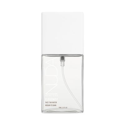 Nuda CloudMist, Medium to Dark | Lightweight Hydrating Face Tan Mist | Made with Aloe Vera and White Tea Extract | Buildable Clear Water Spray Self Tanning Solution, Cruelty Free, (75 mL)