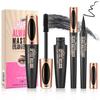4D Silk Fiber Lash Mascara & Eyeliner Pen, Extension Voluminous Fiber Mascara Waterproof & Smudge-Proof Eyeliner, Long-Lasting No Flaking Natural No Clumping, All Day Exquisitely Full view 1