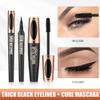 4D Silk Fiber Lash Mascara & Eyeliner Pen, Extension Voluminous Fiber Mascara Waterproof & Smudge-Proof Eyeliner, Long-Lasting No Flaking Natural No Clumping, All Day Exquisitely Full view 2