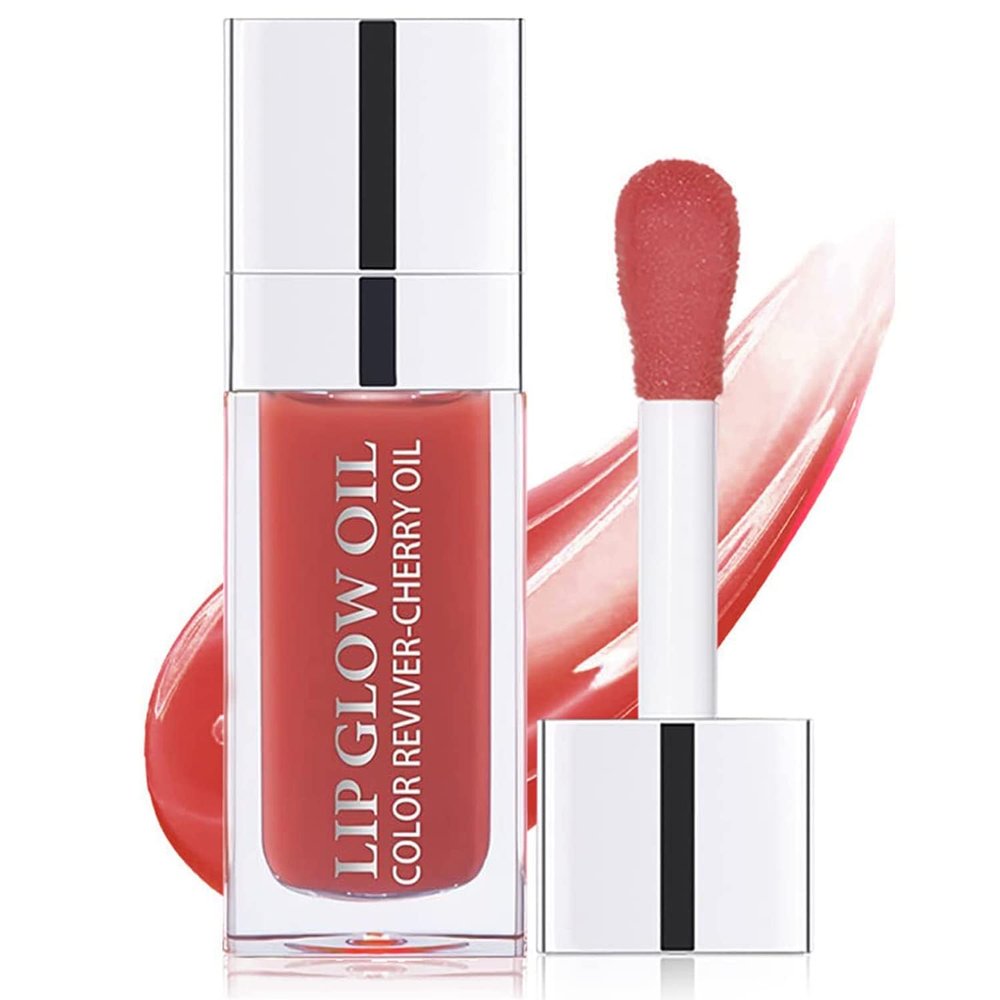 Alisesun Lip Oil Hydrating Tinted Lip Balm, Plump Lip Gloss Lip Care Transparent Toot Lip Oil Tinted (012# ROSEWOOD)