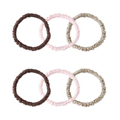 SOBONNY Silk Scrunchies Pack of 6 Pure Mulberry Silk Hair Ties with Elastic Band Silk Scrunchie for Hair No Damage