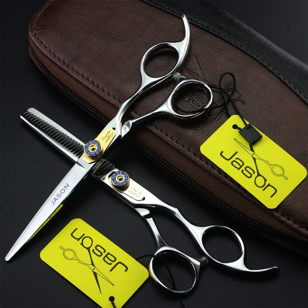 6.0 Inch Hair Cutting Scissors Shears Kit, Barber Scissors, Japan 440C Hair Cutting Shears, for Barber Or Home Use, Plus Bonus Faux Leather Case