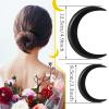 2 Pcs Hand Carved Crescent Moon Hair Fork for Women Moon Hair Stick Wooden Moon Hair Clip Crescent Moon Hairpin Wood Moon Hair Accessories Hair Styling Pins Moon Barrettes, 2 Sizes (Black) view 2