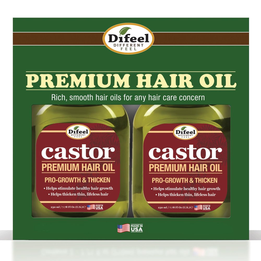 Difeel Pro-Growth & Thicken Premium Castor Hair Oil 7.1 oz. - Deluxe 2-PC Gift Set