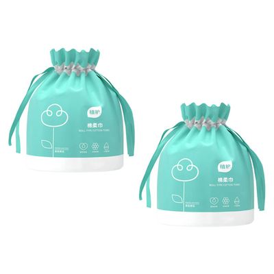 Beaupretty 2rolls Disposable Face Towels Wet Dry Makeup Remover Wipes Cotton Cleansing Tissue for Face Hands Travel