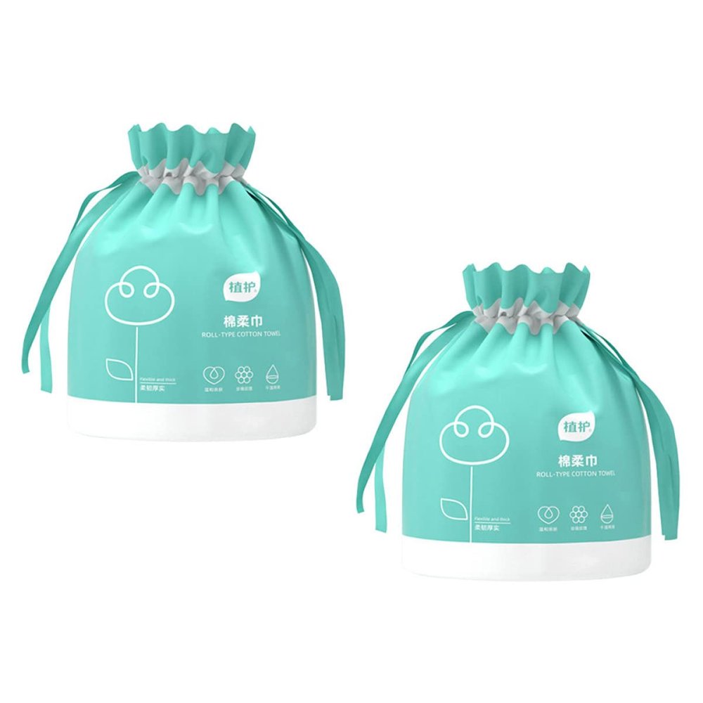 Beaupretty 2rolls Disposable Face Towels Wet Dry Makeup Remover Wipes Cotton Cleansing Tissue for Face Hands Travel