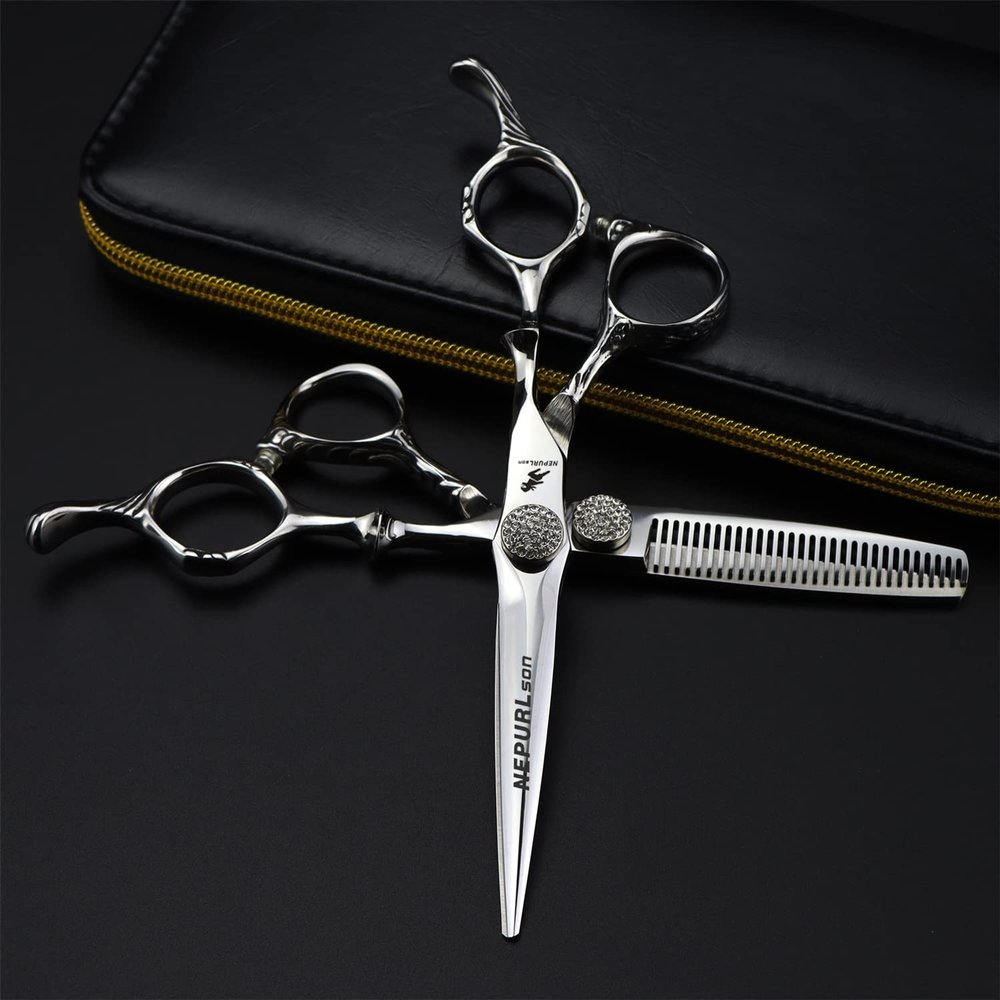 6.0 Inch Hair Cutting Scissors Kit, Full of Diamonds Professional Hair Cutting Scissors Shears Set, Hairdressing Scissors Kit,for Home, Salon, Barber