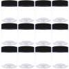 12 Pack 4 oz Plastic Jars,Wide-mouth Clear Storage Containers with Black Lids, Empty Round Clear Plastic Jars with Lids and labels for Body Butter, Bath Salt, Slime and Beauty Products view 1