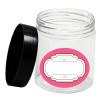 12 Pack 4 oz Plastic Jars,Wide-mouth Clear Storage Containers with Black Lids, Empty Round Clear Plastic Jars with Lids and labels for Body Butter, Bath Salt, Slime and Beauty Products view 2