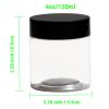 12 Pack 4 oz Plastic Jars,Wide-mouth Clear Storage Containers with Black Lids, Empty Round Clear Plastic Jars with Lids and labels for Body Butter, Bath Salt, Slime and Beauty Products view 3