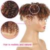 Afro Kinky Curly Toppers for Women - Synthetic Ombre Brown Top Hair Pieces Clip on With Bangs, Convertible Toupee & Tooper for Thinning Hair, Short Curly, 30# view 3