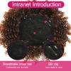 Afro Kinky Curly Toppers for Women - Synthetic Ombre Brown Top Hair Pieces Clip on With Bangs, Convertible Toupee & Tooper for Thinning Hair, Short Curly, 30# view 4