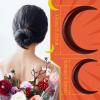 Hand Carved Crescent Moon Hair Accessories for Styling - 2 Wooden Hairpins and Hair Sticks for Women, 2 Sizes (Red) view 2