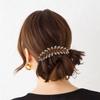 inSowni 6 Pack Luxury Glitter Sparkly Gems Rhinestones Crystals leaf Black Plastic Decorative Hair Side Combs French Twist Slides with Long Teeth Hair Bun Updo Accessories Hairpins Barrettes Clips for view 2