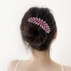 inSowni 6 Pack Luxury Glitter Sparkly Gems Rhinestones Crystals leaf Black Plastic Decorative Hair Side Combs French Twist Slides with Long Teeth Hair Bun Updo Accessories Hairpins Barrettes Clips for view 3