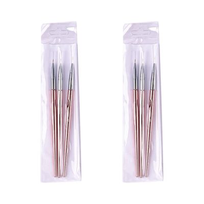 FRCOLOR 6pcs Nail Art Liner Brush Rose Gold Nail Gel Painting Tool for Manicure for Home and Salon Use Lightweight and Comfortable Design