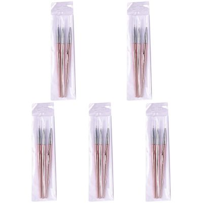 FRCOLOR 15pcs Nail Art Brush Rose Gold Drawing Pens for Manicure Art for Professional Nail Technicians and Enthusiasts Create Intricate Designs and Patterns