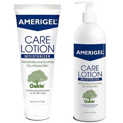 AMERIGEL Care Lotion Bundle - Hypoallergenic Moisturizer (6 oz.) Rehydrates & Soothes Dry Skin - Care Lotion for Diabetic Skin Care (16 oz.) Soothes Irritated Skin