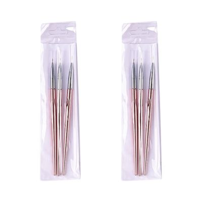Beaupretty 6pcs Professional Nail Art Tool Rose Gold Drawing Pen for Manicure Nail Design Carving Lightweight Convenient for Artists and Enthusiasts