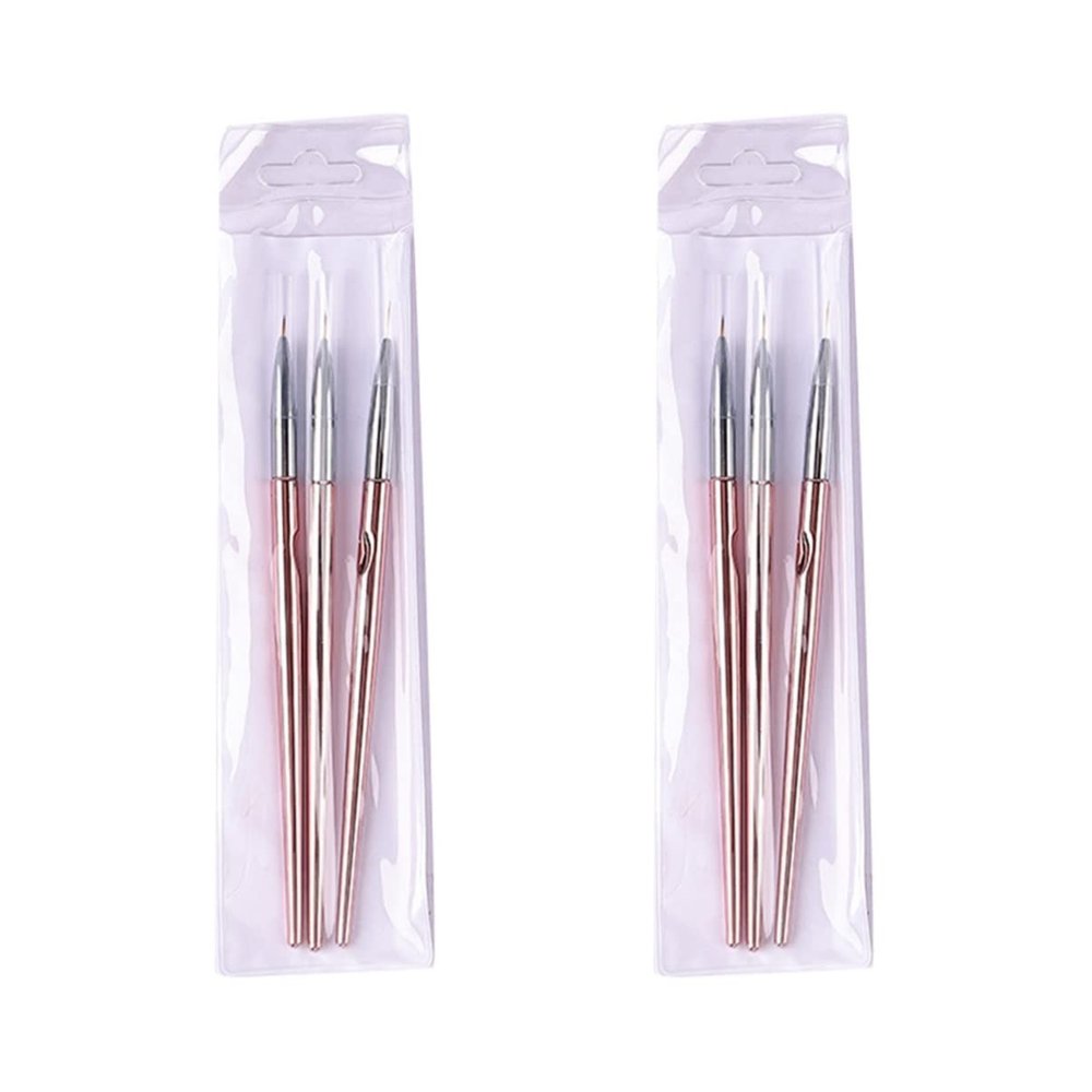 Beaupretty 6pcs Professional Nail Art Tool Rose Gold Drawing Pen for Manicure Nail Design Carving Lightweight Convenient for Artists and Enthusiasts