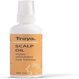 QRA Traya Scalp Hair Growth Oil for Women & Men, Ayurvedic Hair Oil, Dandruff & Hair Fall Control, Herbal Hair Oil, Improves Hair Thickness, Contains Bhringraj, Coconut Oil & Kapoor (80ml)