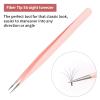 FADLASH Precision Lash Tweezers - Straight Fiber Tip Eyelash Extension Tweezers - Professional Artist Tech Work Kit - Pink view 2